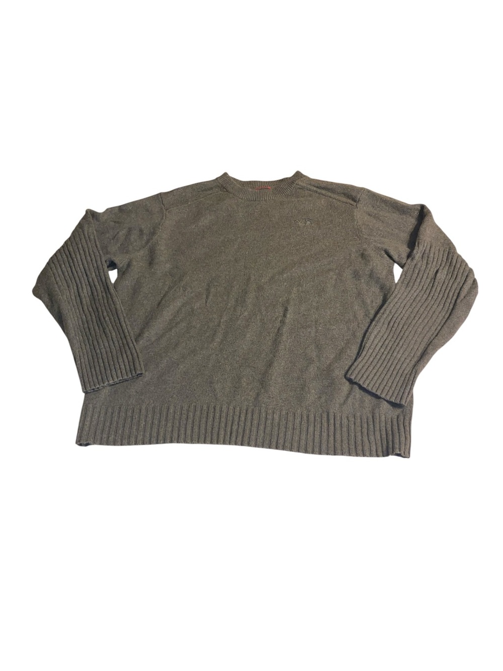 The North Face Brown Crewneck Cotton Wool Pullover Sweater Mens Extra Large